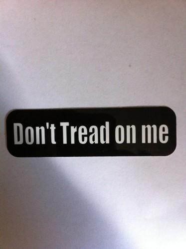 Motorcycle sticker for helmets....don't tread on me