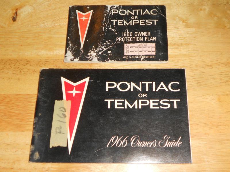 1966 pontiac & tempest owner's manual set / good original manual and warranty