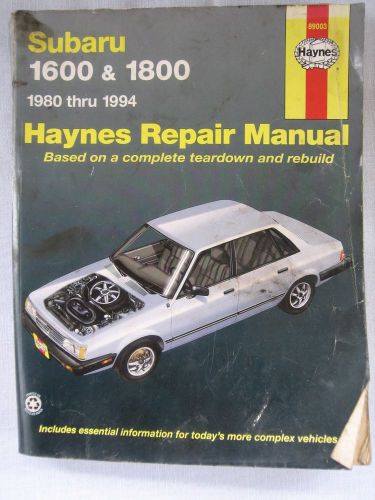 Hayes repair manual subaru 1600 &amp; 1800 1980 thru 1994