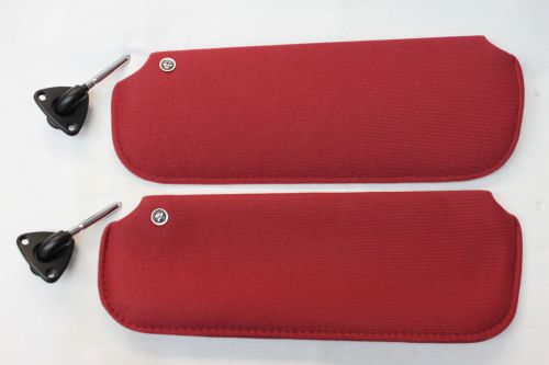 82-92 camaro/firebird red t-top sun visors kit w/ brackets pair