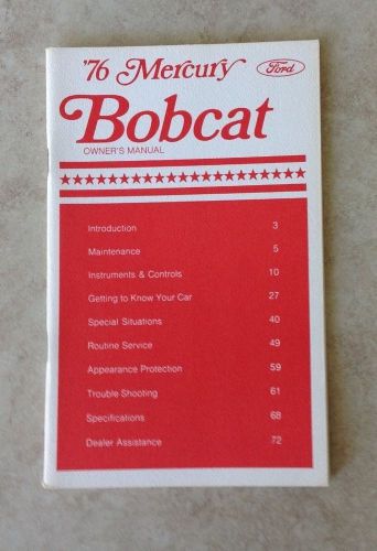 1976 mercury bobcat owners manual
