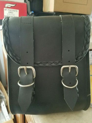 Leather sissy bar bag