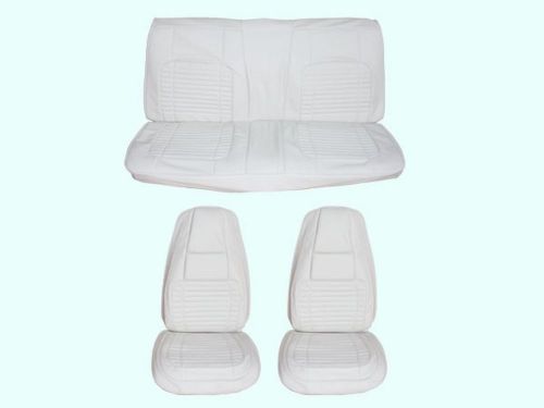 Pg classic 7703-buk-200 1970 charger 500,r/t front bucket seat cover set(white)