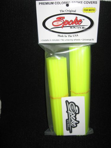 Spokeskins dirt bike colored spoke covers - flo yellow - fits 14&#034;, 16&#034;, 17&#034; rims