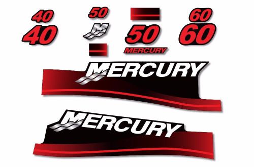 Mercury 40 50 60 sticker decals outboard engine graphic kit  sticker usa made r