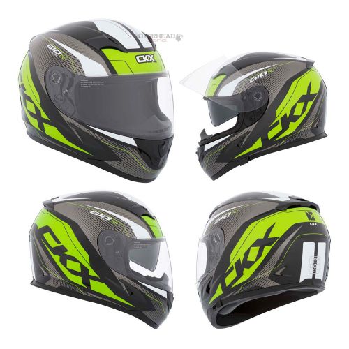 Motorcycle helmet full face ckx rr610 rsv plus small green/grey/black adult