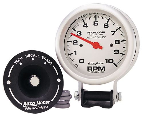 Auto meter 6604 ultra-lite pro-comp silver electric tachometer w/memory 0-10,000