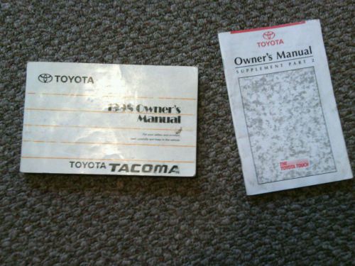 1998 toyota tacoma owners manual and supplemental