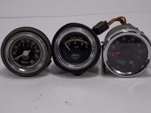 Lot of 3 vintage moto-ski snowmobile speedometer and tachometers