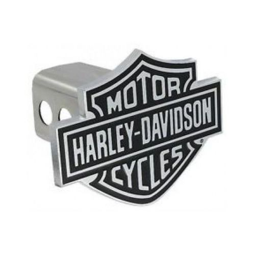 Harley-davidson black and white logo hitch cover - hd002287