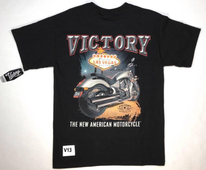 V13 - nwt victory motorcyle mens black t shirt the new american motorcycle med
