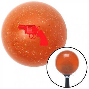 Red gun orange metal flake shift knob with 16mm x 1.5 insertshift resin custom