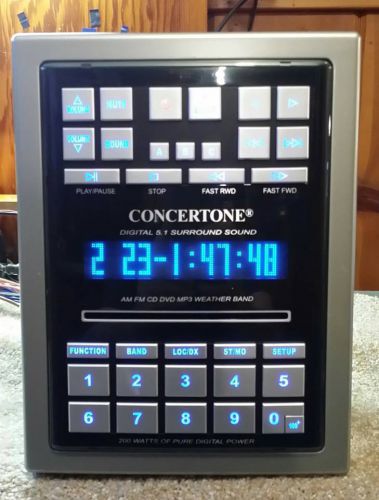 Concertone zx500 dvd,cd,mp3,am,fm,weather band  stereo radio system #336