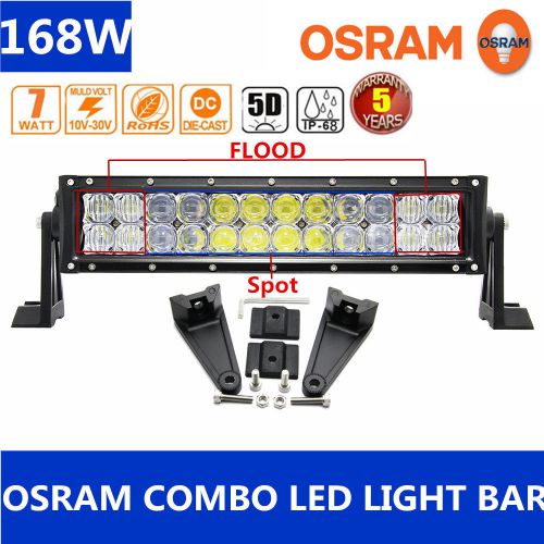 168w osram 5d 13inch led combo work light bar offroad driving lamp 4wd truck atv