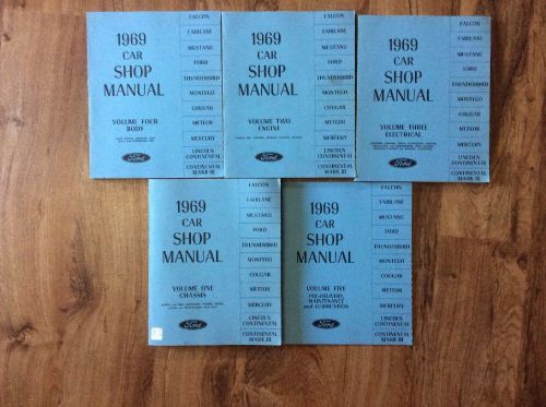 1969 ford car factory shop service manuals 5 book set mustang falcon fairlane