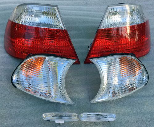 Bmw e46 m3 coupe clear euro taillights + indicator repeater lamps turn signals
