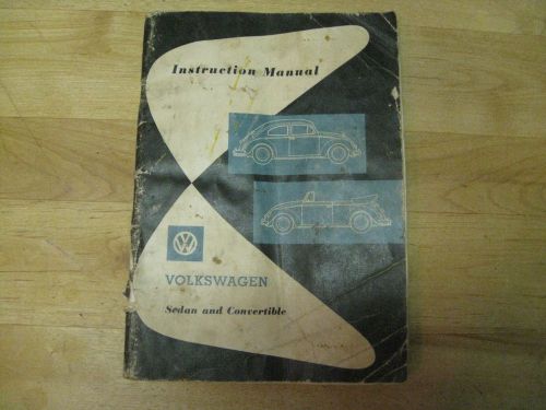 Volkswagen sedan and convertible instruction manual august 1961 germany original