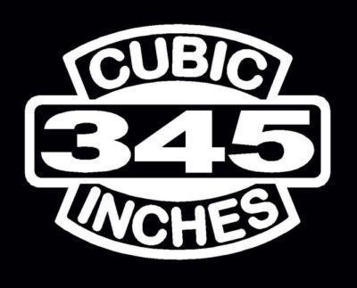 2 v8 345 cubic inches engine decal set 345 ci emblem stickers