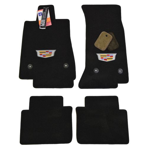 2015-16 cadillac cts sedan jet black floor mats - new crest logo - 32oz 2-ply
