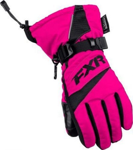 Fxr helix race snowmobile gloves waterproof reflective youth medium fuchsia pink