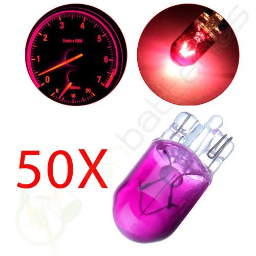 50x  t10  purple glass instrument panel light car dash halogen bulbs w5w 194 168