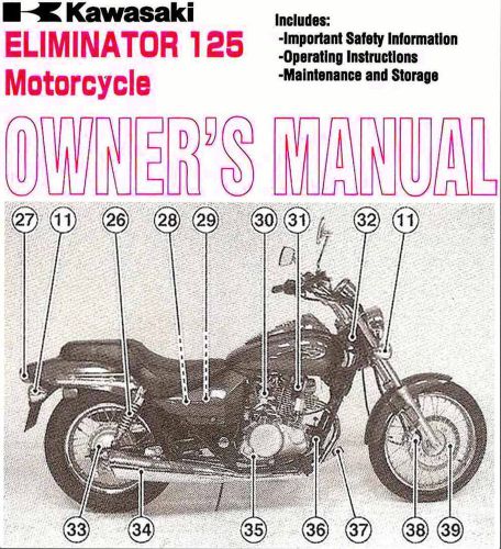 2002 kawasaki eliminator 125 motorcycle owners manual -eliminator 125-bn125a5