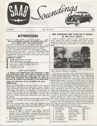 1963 saab soundings january vol vii, no. i  newsletter