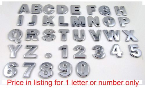Chrome 3d letters auto emblems number badges car bike 3d decal 27mm adhesive