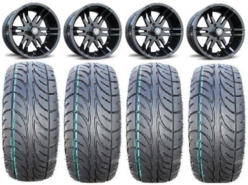 Fairway alloys flex black golf wheels 14&#034; fusion 205x30-14 tires yamaha