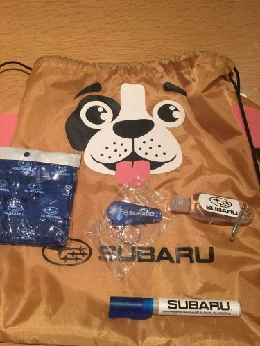 Subaru swag: led flashlight bandana, hand sanitizer, bag  &amp; sunscreen wrx sti