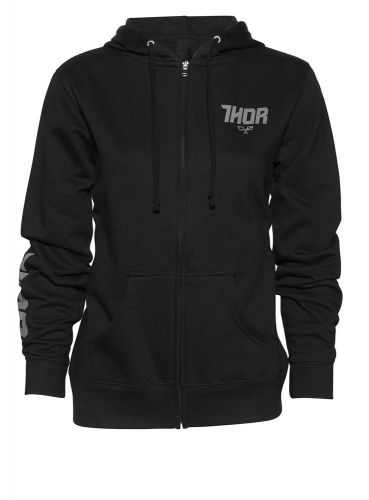 Thor mx motocross women&#039;s 2017 fin zip-up hoodie sweatshirt (black) s (small)