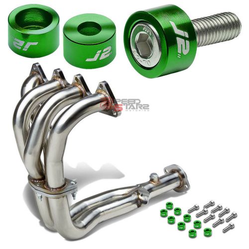 J2 for 92-93 da/db exhaust manifold 4-2-1 race header+green washer cup bolts