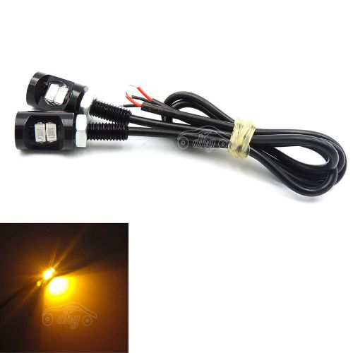2x led license plate screw bolt light black 5730-smd motorcycle car light amber