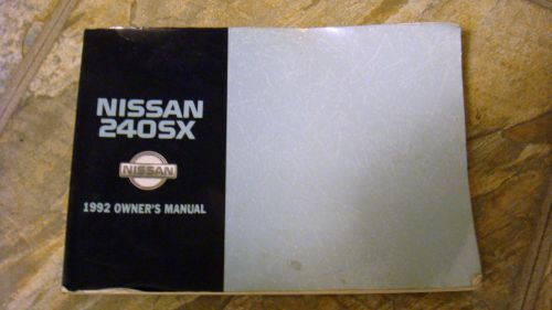 1992 nissan 240sx 240 sx s13 owner&#039;s manual oem instruction guide book 92