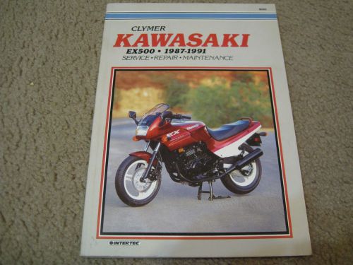 Clymer kawasaki 1987-1991 ex500 motorcycle service maintenance manual ex 500