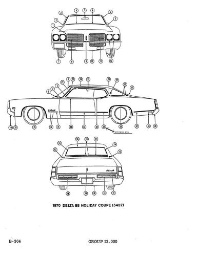 8702603 NOS GM 70 OLDS DELTA 88 HOLIDAY COUPE FRONT OF WHEEL OPENING MLDG, US $100.00, image 1