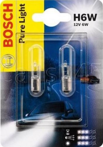 H6w halogen bulbs 2pcs 12v 6w bax9s bosch pure light 1987301035