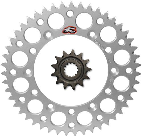 Renthal front &amp; rear sprocket kit - 12/45 silver - kawasaki kx250f