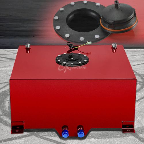 15 gallon red coated aluminum racing/drifting fuel cell gas tank+level sender