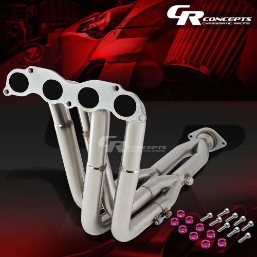 J2 for 04-08 tsx exhaust manifold tri-y race header+purple washer cup bolts