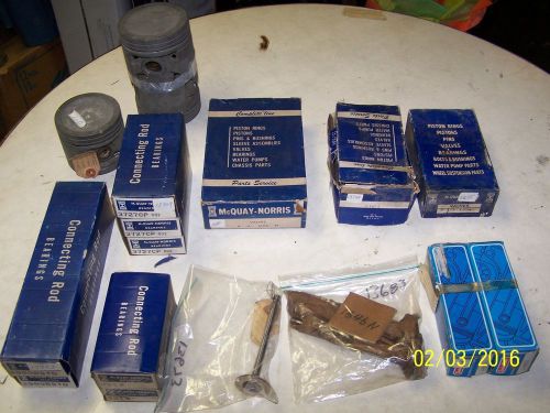 Large box lot of 1930s-40s-50s-60s mcquay-norris classic car engine parts