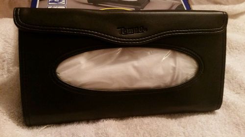 Black faux leather tissue holder visor for cars trucks 2-ply tissues