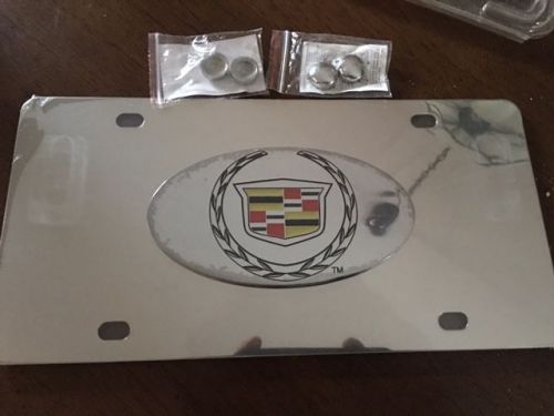 Cadillac license plate - stainless / chrome