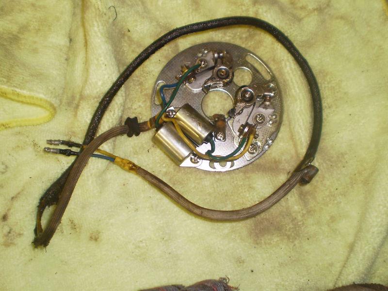 Honda 1975 cb550k4  point plate w/ points & condensers *
