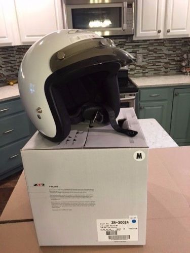 Z1r jimmy white open face helmet with visor medium zr-30024 used once