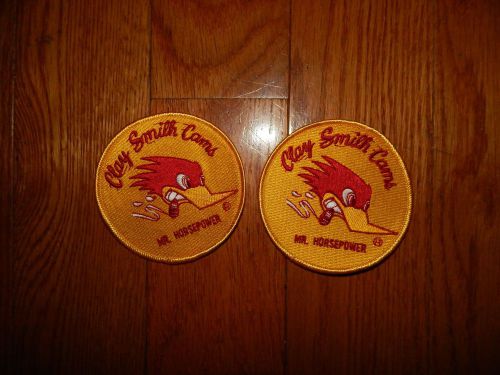 Clay smith cams &#034;mr. horsepower&#034; patches - round - 3.5 inch - gold red racing
