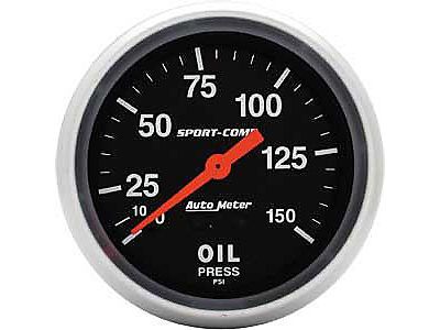 Auto meter 3423 sport-comp oil pressure gauge 2-5/8&#034; mechanical