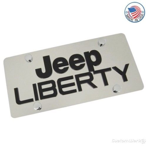 Jeep logo + liberty name stainless steel license plate