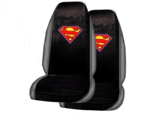 Bdk a set of 2 universal fit superman classic red and yellow shield seat covers