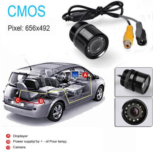 Cmos car rear view reverse backup parking universal camera ir night vision 9led